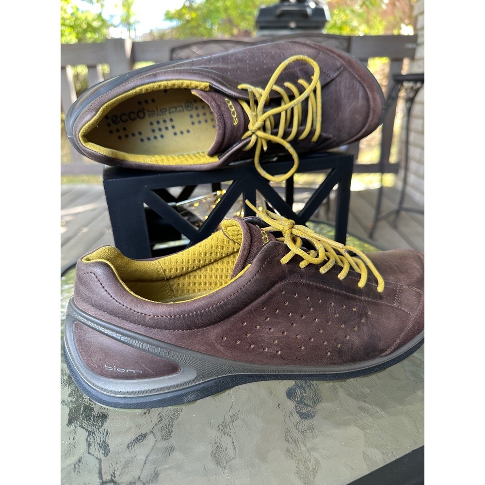 ECCO Biom Brown Leather Walking Shoes Sneakers‎ Men's US 8 - EU 41 Comfort